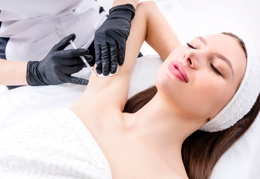Woman getting Botox treatment on under arm for Excess Sweating issue | Dr. Leonard Grossman M.D. | New York