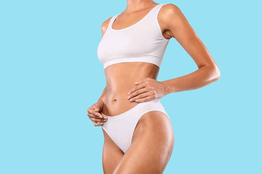 Slim shaped woman giving pose | Get Slim shape body at Dr. Leonard Grossman M.D. | New York